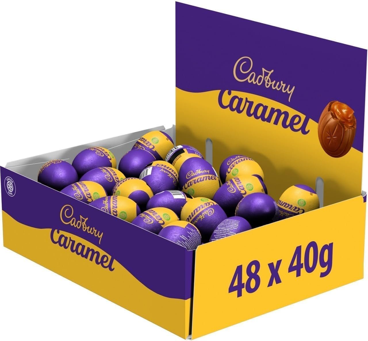 【Clearance Sale】Cadbury Caramel Egg Single (Pack of 48). Easter, Egg Hunt, Thank you Gift, Present, Caramel Filled Chocolate Eggs OFFICIAL